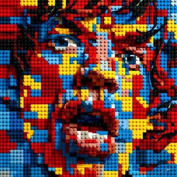David Law - Brick Icons - Mick Jagger
