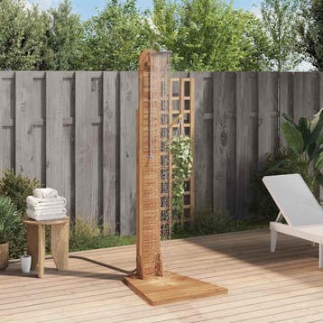 vidaXL Buitendouche 70x75x204 cm massief teakhout, Verzenden, Nieuw