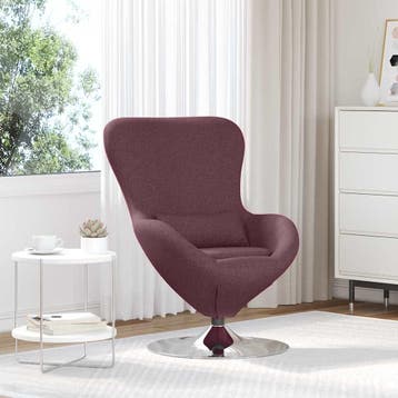 vidaXL Eivormige stoel Paars 63 x 73 x 90 cm Stof, Huis en Inrichting, Verzenden, Nieuw