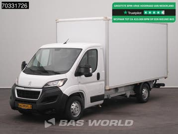 Peugeot Boxer 165PK Laadklep Bakwagen Airco Cruise Camera St, Stof, Gebruikt, Euro 6, Wit