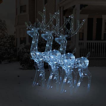 vidaXL Kerstversieringen rendier 3 st 120 cm acryl koudwit, Verzenden, Nieuw