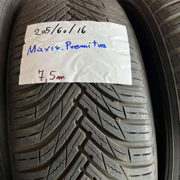 2 x Maxxis 205-60-16 4 Seizoenbanden 7,5mm, Auto-onderdelen, Banden en Velgen, Gebruikt, 16 inch, All Season, Band(en)