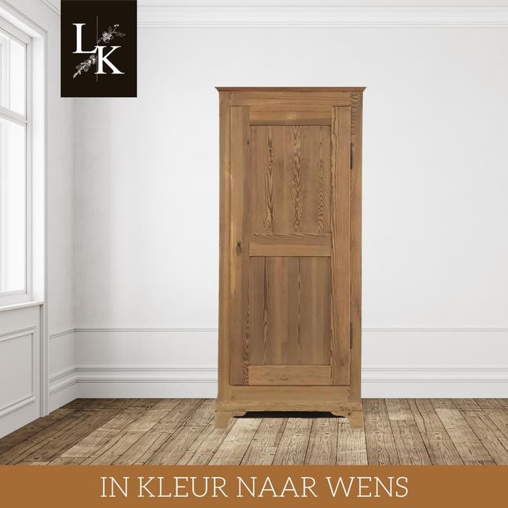 Grote 1-deurs kast met legplanken – direct leverbaar, Antiek en Kunst, Antiek | Meubels | Kasten