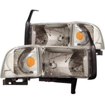 ANZO 1994-2001 Dodge Ram Crystal Headlights Chrome, Auto-onderdelen, Ophalen of Verzenden, Nieuw
