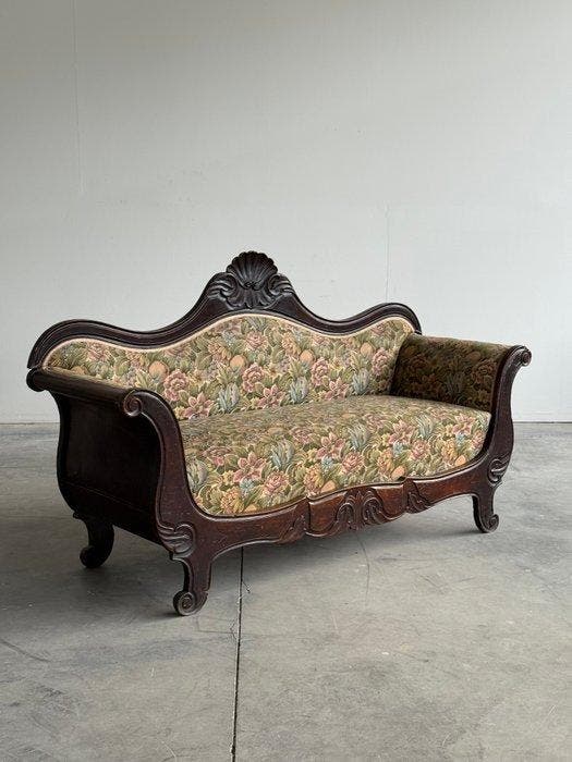 Sofa - Hout, Textiel - Luigi Filippo, Antiek en Kunst, Curiosa en Brocante