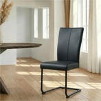 Leren eetkamerstoel Dry - Hermes Nero (zwart) - Sledepoot, Huis en Inrichting, Stoelen, Ophalen of Verzenden, Nieuw, Leer, Modern