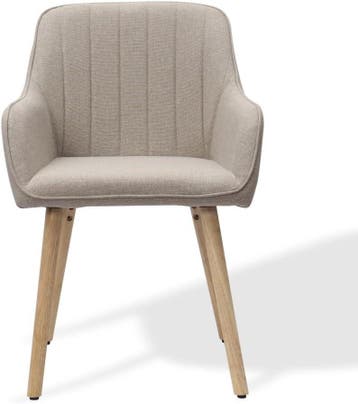 Eetkamerstoelen - Set van 2 - Met armleuning - Stof - Kaki -, Verzenden, Zo goed als nieuw