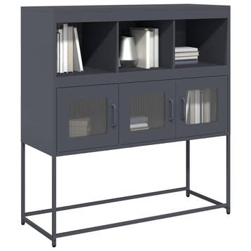 vidaXL Dressoir 100,5x39x107 cm koudgewalst staal, Verzenden, Nieuw, Metaal, Minder dan 50 cm