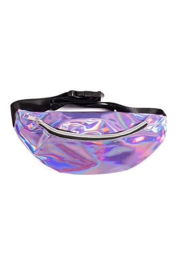 KIMU® Heuptasje Lila Holografisch Klein Crossbody Tasje Irid, Ophalen of Verzenden, Nieuw, Overige kleuren, Overige typen