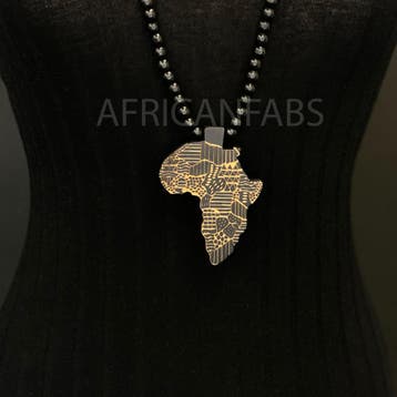 Houten kralen ketting / halsketting / hanger - Afrikaans con, Sieraden, Tassen en Uiterlijk, Kettingen, Ophalen of Verzenden, Nieuw