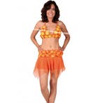 Oranje bikini top en rokje - Hawaii kleding, Ophalen of Verzenden, Nieuw