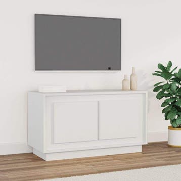 vidaXL Tv-meubel 80x35x45 cm bewerkt hout wit, Huis en Inrichting, Minder dan 50 cm, Verzenden, Nieuw, Minder dan 100 cm