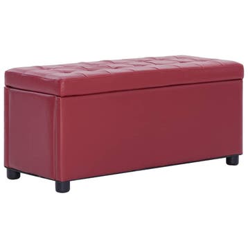 vidaXL Opberghocker 87,5 cm kunstleer wijnrood, Huis en Inrichting, Verzenden, Nieuw