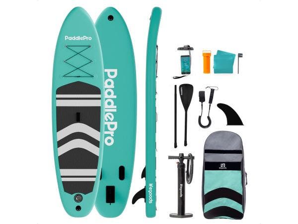 Veiling - LifeGoods PaddlePro SUP Board - 320x81cm - Mintgro, Watersport en Boten, Suppen