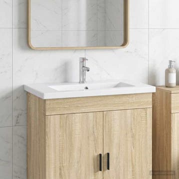 vidaXL Badkamer Waskom Chroom 81 x 40 x 17,5 cm Metaal, Verzenden, Nieuw