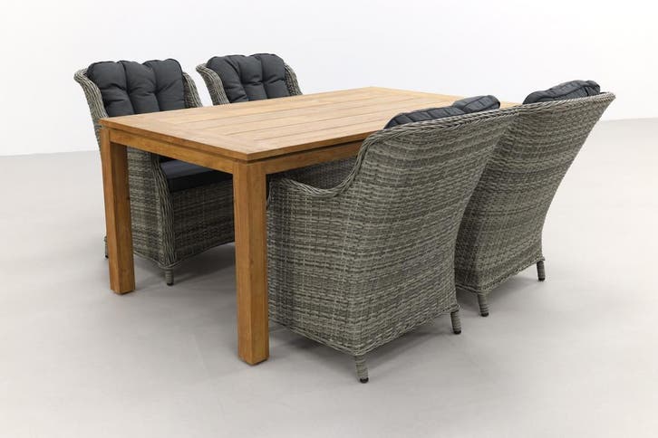 VDG Rome teak 170 cm. - Natural Brown - tuinset/ King -, Tuin en Terras, Tuinsets en Loungesets, Tuinset, Nieuw, Hout, Verzenden