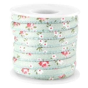 20 cm Trendy gestikt koord bloemetjes 5.5x4mm Turquoise b..., Ophalen of Verzenden, Nieuw, Draad