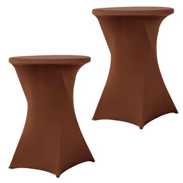 Set Van 2 Stuks! Donkerbruine 80 CM Alora Tafelrok Voor, Nieuw
