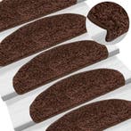 vidaXL Trapmatten 15 st 65x21x4 cm Bruin Halfrond Groot, Doe-het-zelf en Verbouw, Ladders en Trappen, Verzenden, Nieuw