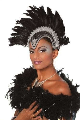Braziliaanse carnavals hoofdtooi zwart - Feesthoeden overig, Verzenden, Nieuw