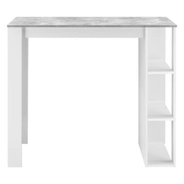 Bartafel Danderyd met 3 planken 120x60x105,5 wit en betonkle, Verzenden, Nieuw