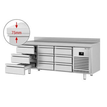 GGM Gastro | Koelwerkbank PREMIUM PLUS - 1960x600mm - met 9, Verzenden, Nieuw in verpakking, RVS Meubilair