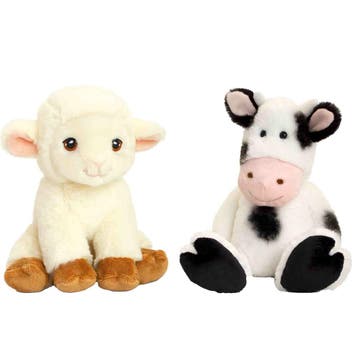 Pluche koe en lammetje knuffel - boerderij vriendjes - 25, Verzenden, Nieuw