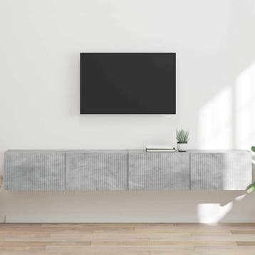 vidaXL TV Wandkast 2 st Beton Bewerkt hout, Minder dan 50 cm, Verzenden, Nieuw, Minder dan 100 cm
