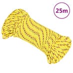 vidaXL Boot touw 3 mm 25 m polypropyleen geel, Verzenden, Nieuw