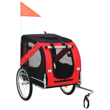 vidaXL Hondenfietstrailer rood en zwart, Dieren en Toebehoren, Verzenden, Nieuw