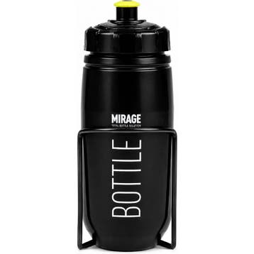 Mirage Bidon 600ml met houder - Zwart - Grote opening - G..., Fietsen en Brommers, Ophalen of Verzenden, Nieuw