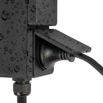 Buitenstopcontact Double Spike tuinstopcontact zwart, Verzenden, Nieuw, Zwart, Modern