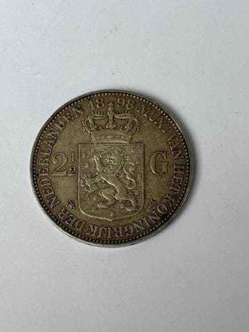 Nederland. Wilhelmina. 2 1/2 Gulden 1898 (Zonder