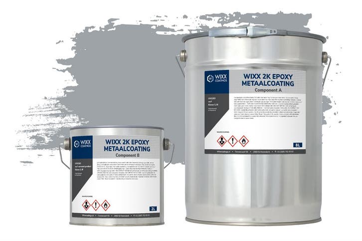 Wixx 2K Epoxy Metaalcoating RAL 7040 | Venstergrijs 5L, Doe-het-zelf en Verbouw, Verf, Beits en Lak, Verf, Grijs, Nieuw, Minder dan 5 liter