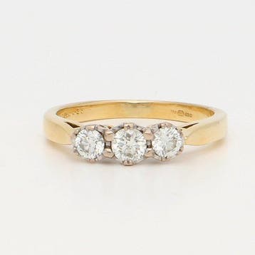 Ring - 18 karaat Geel goud, Witgoud, Sieraden, Tassen en Uiterlijk, Ringen, Nieuw