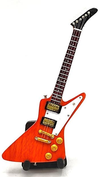 Baby miniatuur replica Gibson gitaar 15 cm - The Edge - U2, Ophalen of Verzenden, Nieuw, Pop, Beeldje of Miniatuur