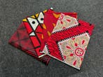 4 Fat quarters - Rode Quiltstoffen / Patchwork stoffen - Afr, Hobby en Vrije tijd, Ophalen of Verzenden, Nieuw