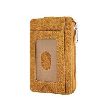Dunne Portemonnee / Slanke Portemonnee met Rits - Jute, Zakelijke goederen