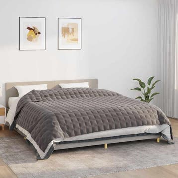vidaXL Verzwaringsdeken 235x290 cm 11 kg stof grijs, Verzenden, Nieuw, Grijs