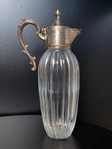Kruik - Vintage Italian Silver-Plated & Fluted Glass Claret