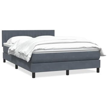 vidaXL Boxspring met matras fluweel donkergrijs 160x210 cm, Verzenden, Nieuw, Tweepersoons, Stof