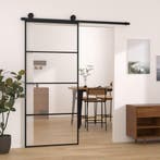 vidaXL Schuifdeur met beslag 90x205 cm ESG-glas en aluminium, Doe-het-zelf en Verbouw, Deuren en Horren, Verzenden, Nieuw