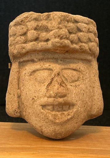 Teotihuacan aardewerk-hoofd van een dignitaris - inclusief