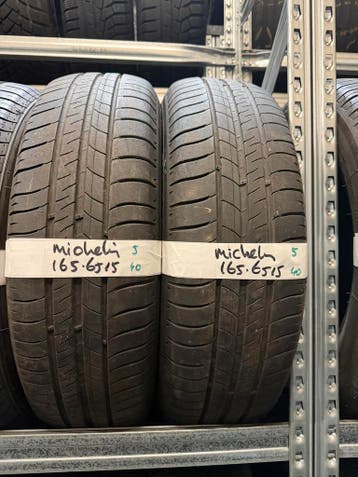 165-65-15 Michelin Zomerbanden 5mm Incl Montage 165 65 15, Ophalen, Gebruikt, 15 inch, Band(en)
