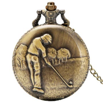 Fako - Zakhorloge - XXL - Golf - Ø 47mm - Bronskleurig, Sieraden, Tassen en Uiterlijk, Horloges | Heren, Verzenden, Nieuw