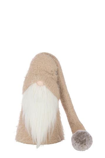 Kerstman Winter Polyester Beige/Wit Klein, Verzenden, Nieuw