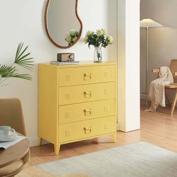 Ladekast Hämeenlinna commode met lades 92x80x40 cm geel [en., Verzenden, Nieuw