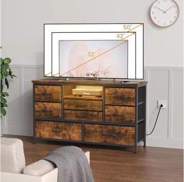 Ladekast 8 Laden –Dressoir met LED Verlichting en Laadstatio, Verzenden, Nieuw