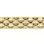 Gouden brede Bismarck schakelarmband, Sieraden, Tassen en Uiterlijk, Armbanden, Ophalen of Verzenden, Gebruikt, Overige kleuren