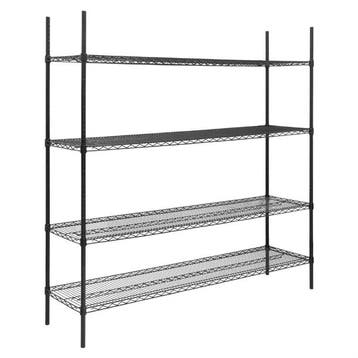 Stellingkast | 4 Legborden | Zwart | 1830x1820x460mm, Verzenden, Nieuw in verpakking